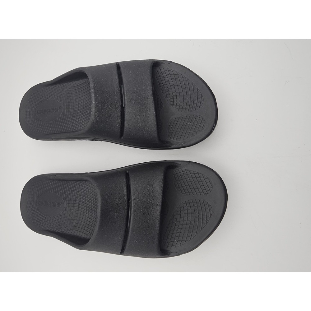 OOFOS OOAHH Womens Size 8 Mens Size 6 Black Unisex Sport Sandal Recovery Slide